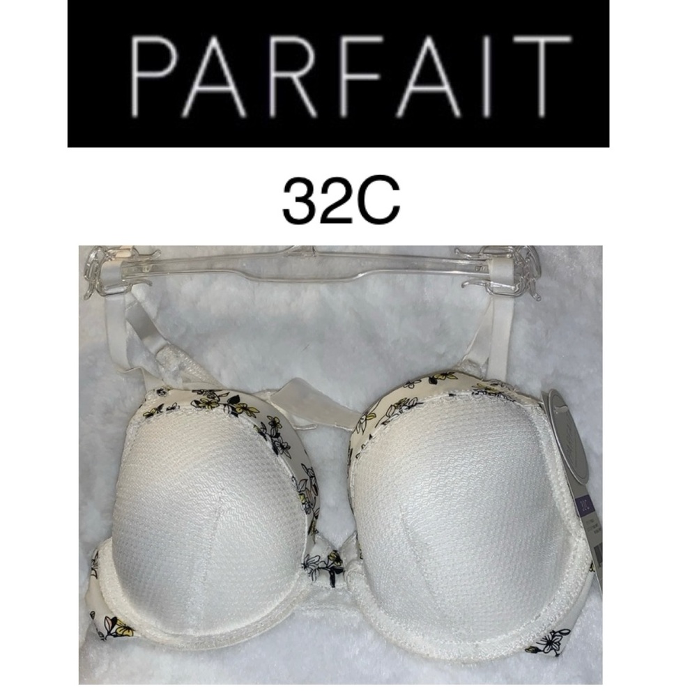🦜 PARFAIT LINGERIE White Daisy Lightly Padded Bra NWT 32C